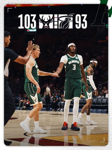 季前赛-字母哥缺阵韦尔18+13 雄鹿轻取热火