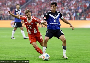 德甲-格纳布里闪击凯恩2射1传 拜仁5-0汉堡豪取3连胜